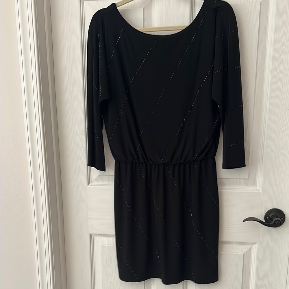 White House Black Market Black Sheath Dress with Dolman Sleeves